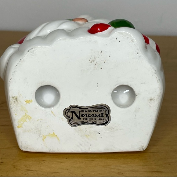Vintage Norcrest Santa Claus Napkin Christmas Card Holder 4” Ceramic Japan - Picture 12 of 17